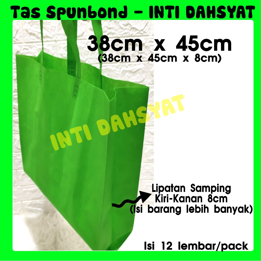 

Tas Spunbond Goodie Bag Handle Lipat Samping 38x45+8 (isi 12lembar) Tas Sembako Besar PALING MURAH