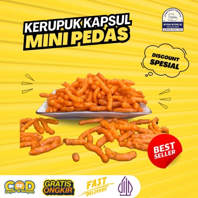 

Kerupuk Kapsul Mini Pedas - Camilan Renyah dan Nikmat Termurah 200gram