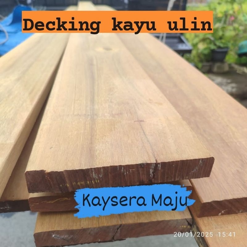 PAPAN KAYU OUTDOOR PAGAR LANTAI DAK KAYU ULIN KALIMANTAN 2,5 x 18 x 400 cm