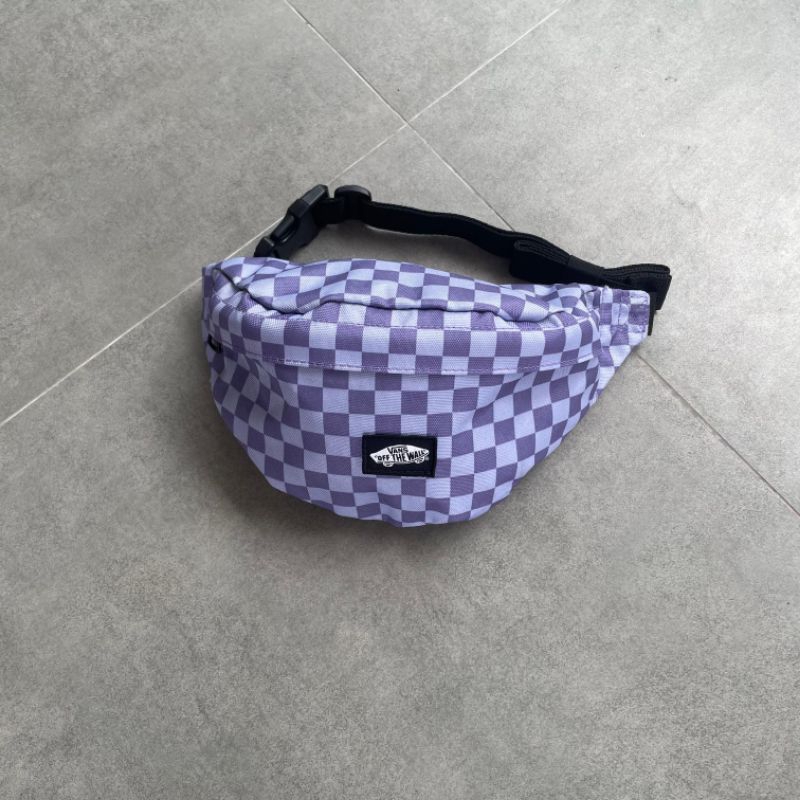 Tas Selempang , Vans Traveler Fanny Pack Waist Pack Checkerboard Purple 100%Original