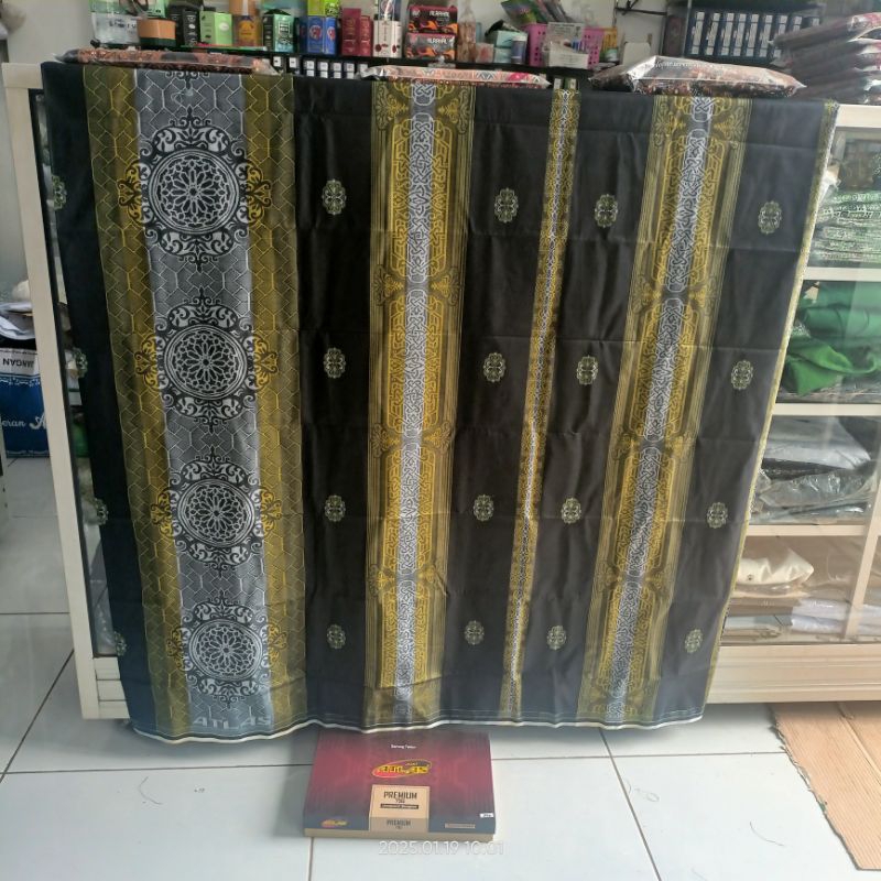 SARUNG ATLAS HITAM SONGKET PREMIUM SONGKET 790 TERLARIS ORIGINAL BHS ATLAS