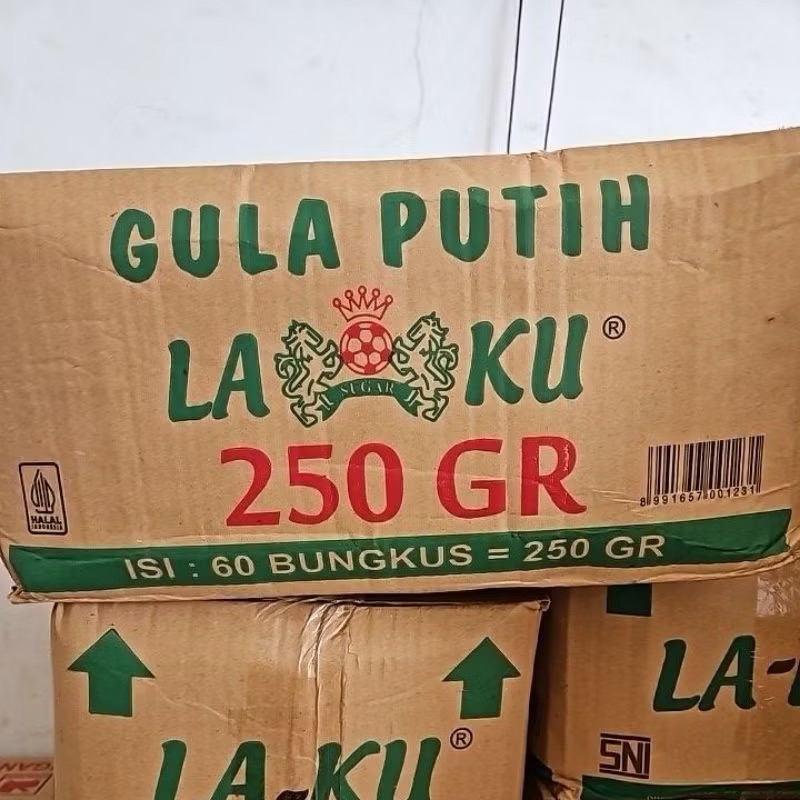

Gula Pasir LaKu 250 Gram 1 Dus Isi 60 Pcs IK3