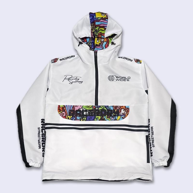 Jaket Cogule Parasut Racerdry Jaket Pria Wanita Jaket Parasut Motif Full Printing