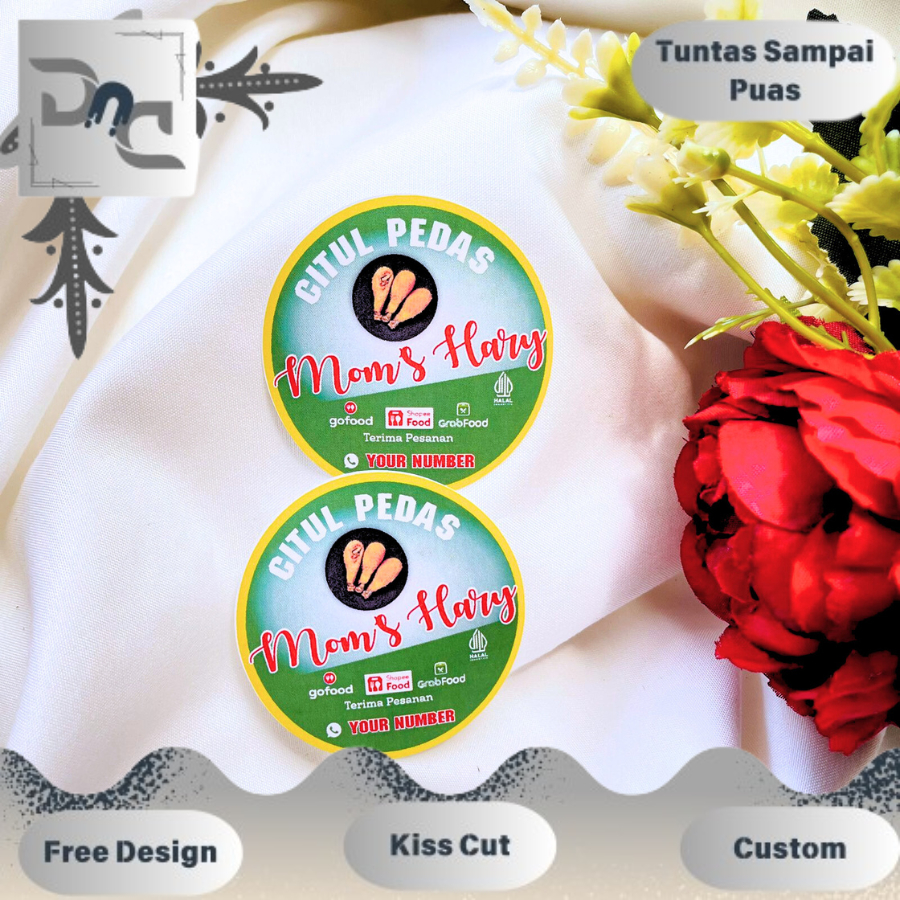 

2-4 Dnd Sticker Print Chromo Cireng Cilok Cibay Stiker Label Bulat Per Acian Free Desain Custom Logo