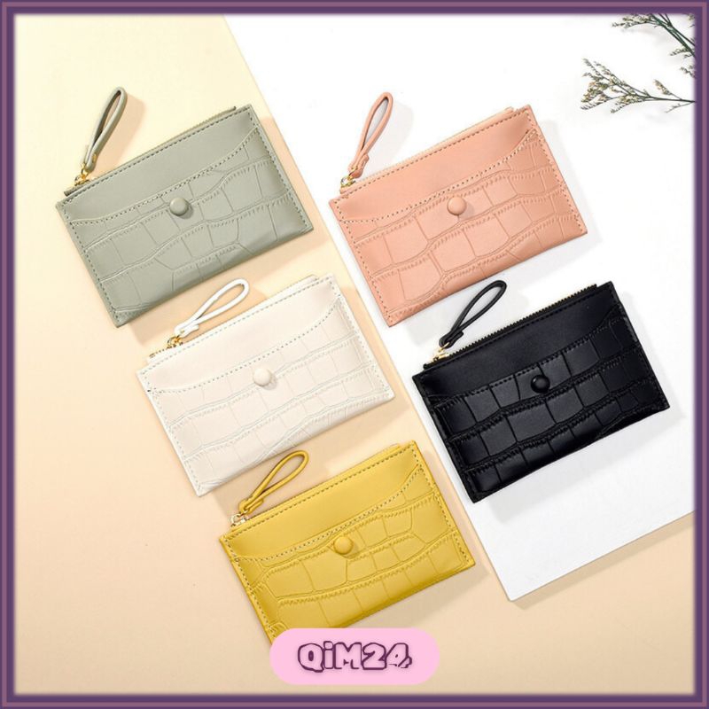Card Holder - Dompet Kartu & Koin Kulit PU Premium - Dompet Tipis - Dompet Slim - QiM24