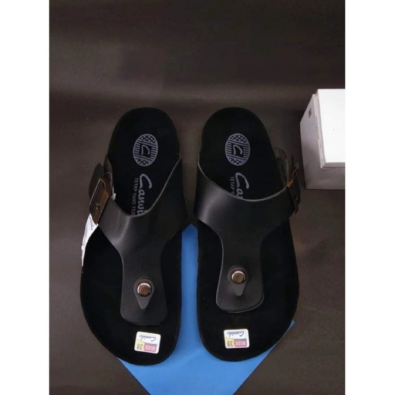 PROMO Sandal Pria Carvil kulit Terbaru  / Sandal Kulit Pria / Sandal Jepit Pria / Sandal Asli Kulit