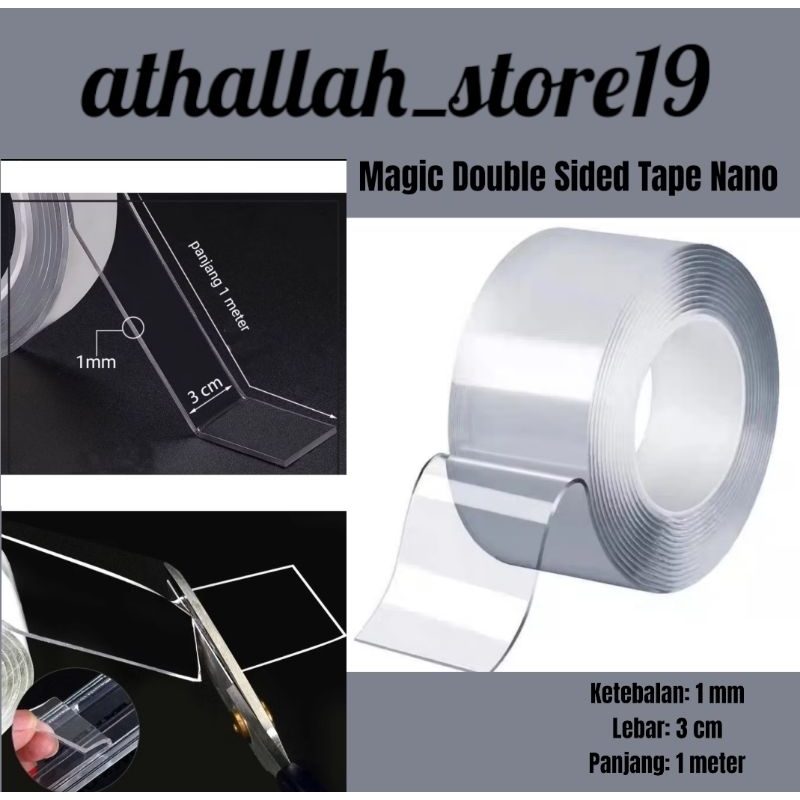

Double Tape Super/Nano Double Tape/Isolasi Bening 2 Sisi Super Kuat Tanpa Bekas