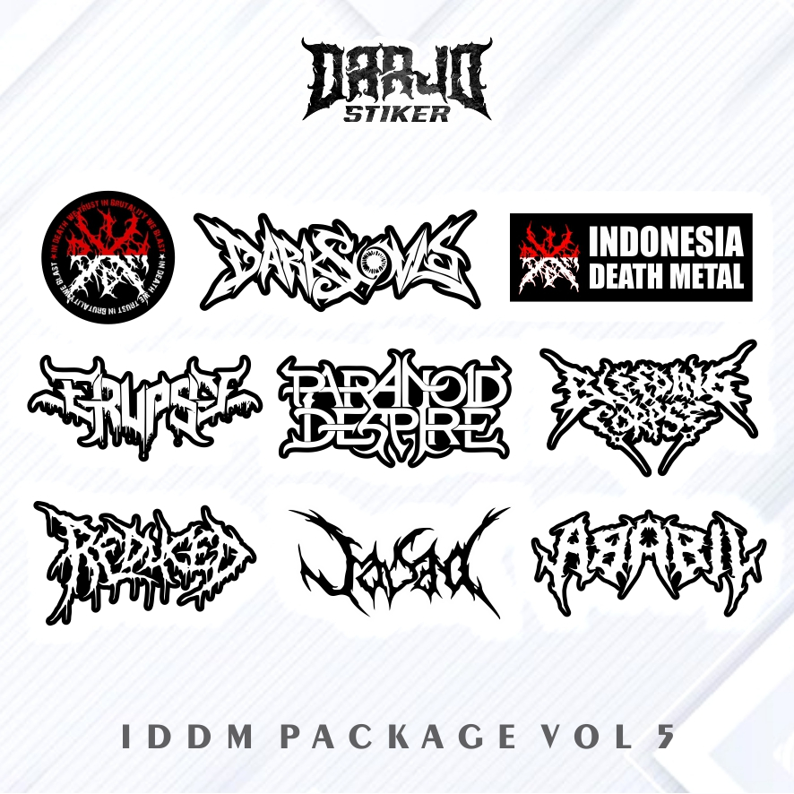 

ISI 9 PCS | Stiker Band Metal IDDM " VOL 5 " Glossy Anti Air Tinggal Tempel