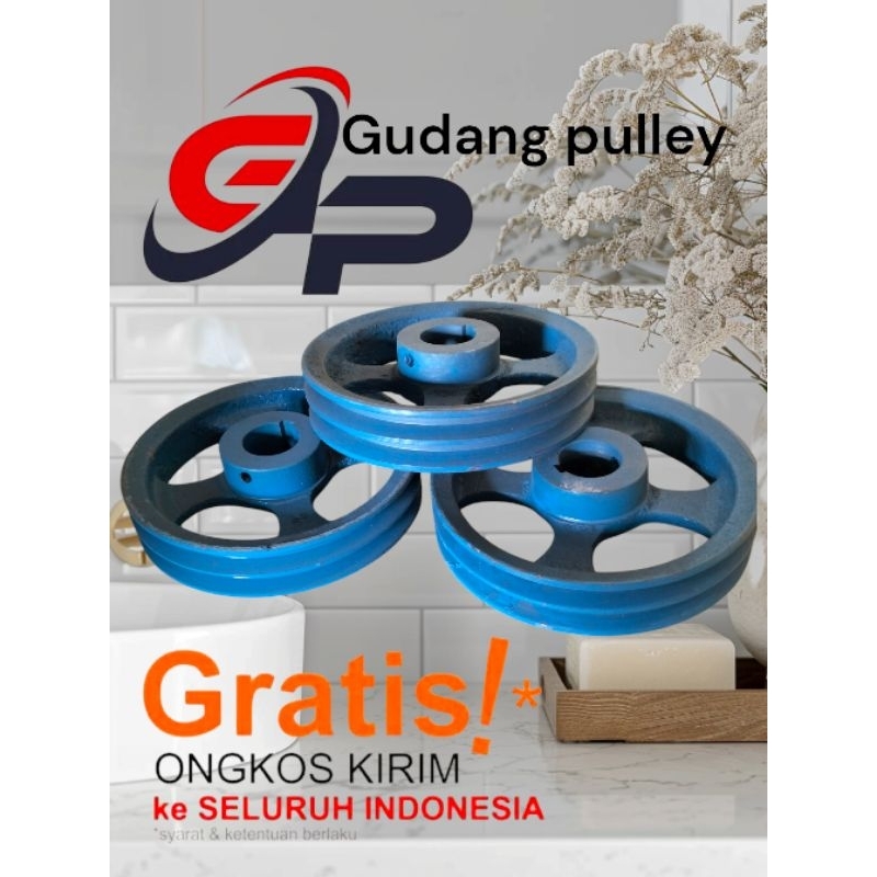Grosir pulley besi 2B x 8" in diameter 20cm as15mm as 17mm as18mm as19mm as20mm as22mm as 24mm as 25