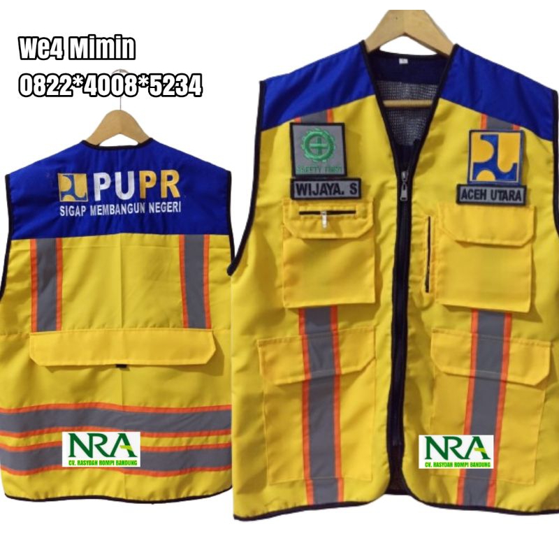Rompi Drill PUPR,  BINAMARGA, SAFETY, ECERAN