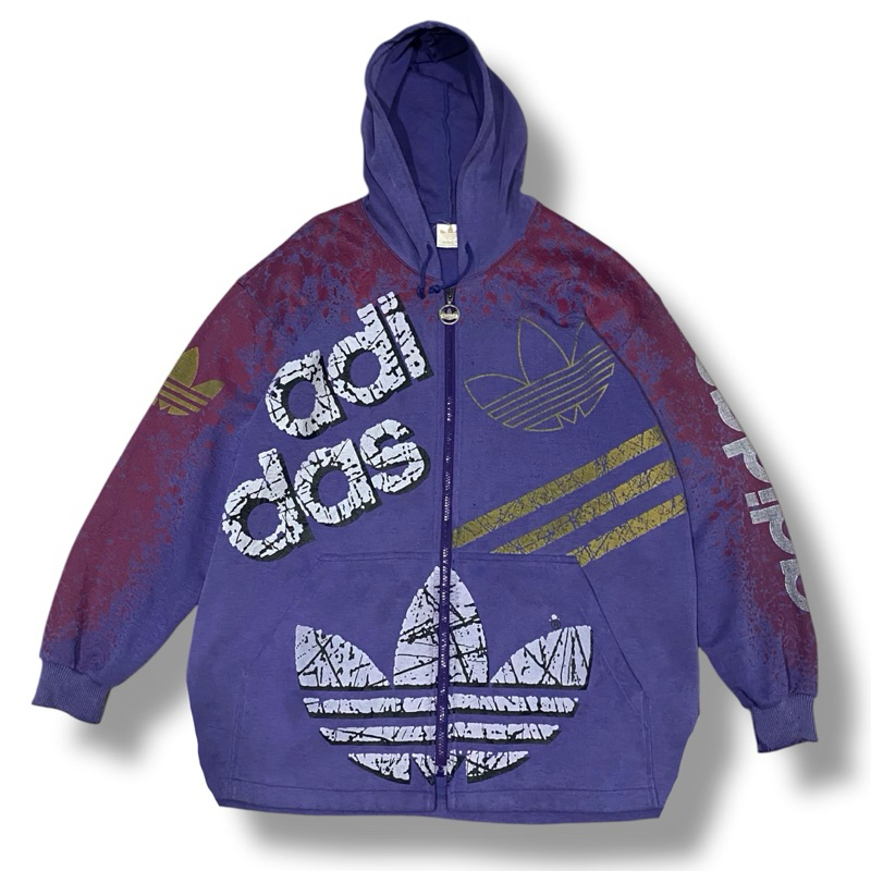 Adidas 90s All over print Vintage Zip Hoodie