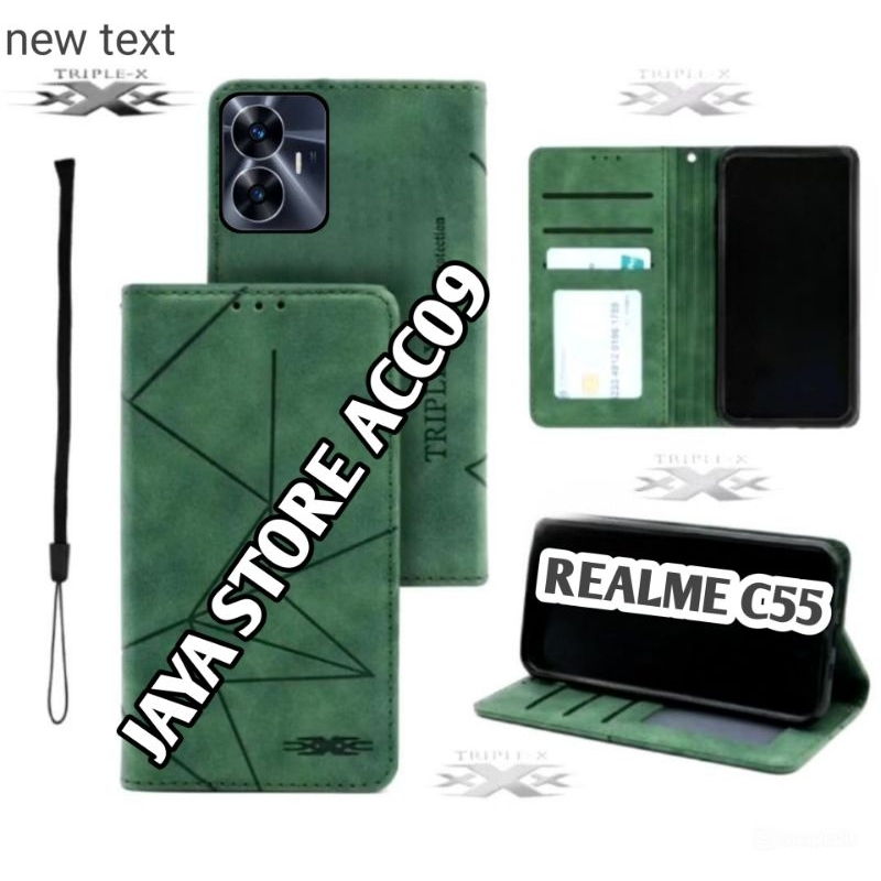 CASE REALME C55 FLIP COVER SARUNG CASE DOMPET