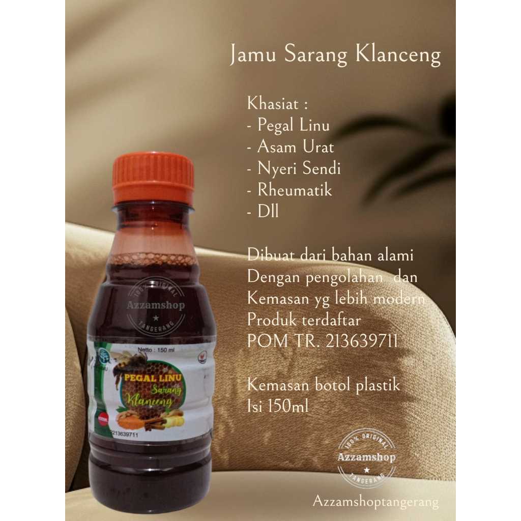 

Jamu pegal linu asam urat cap sarang klanceng asli 150ml