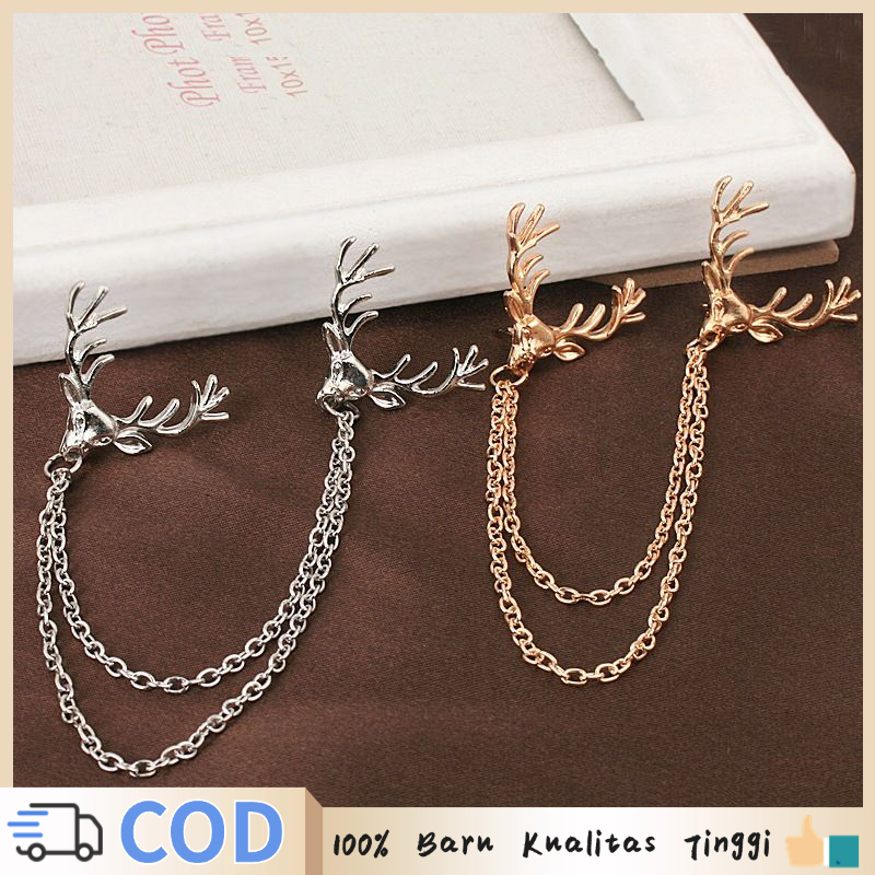 Aksesoris Jas Bros Jas Pria Emas/perak Bros Pin Rantai Pin Rusa Untuk Pria Pin Rantai Jas