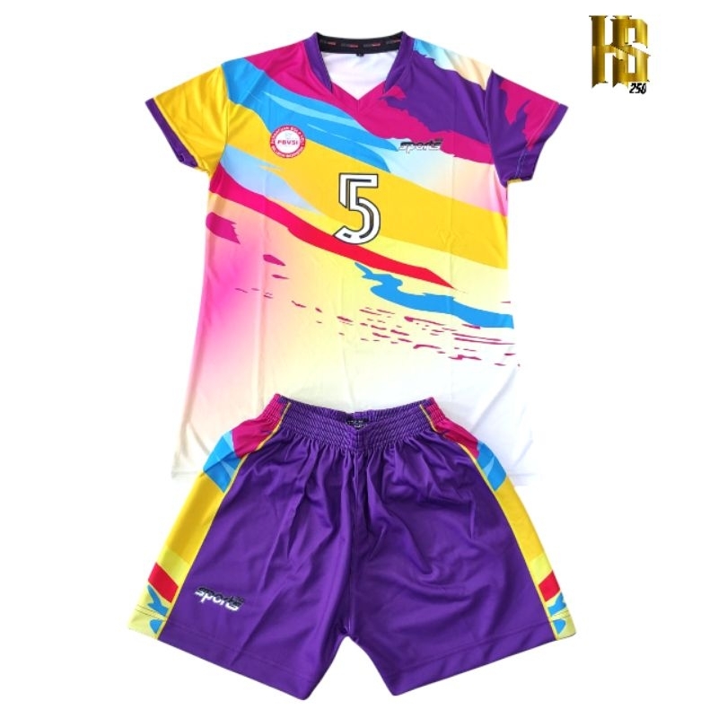 RB STELAN VOLI WANITA FULL PRINTING SET CELANA JERSEY CEWEK FULLPRINT