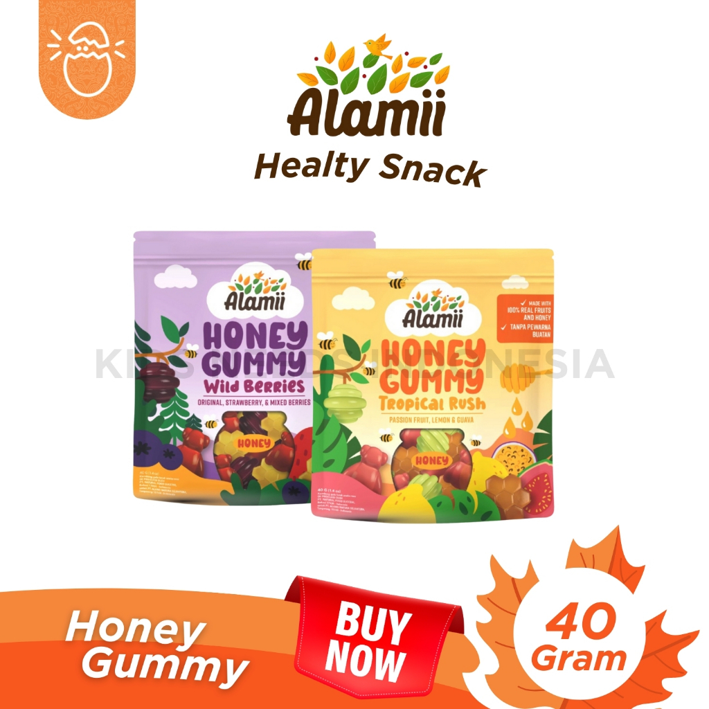 

ALAMII Honey Gummy Cemilan Permen Anak Rendah Gula 40Gr