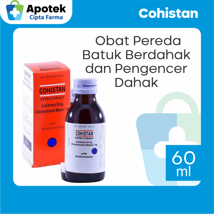 Cohistan Expectorant Sirup Guaifenesin Antihistamin Obat Batuk Berdahak dan Pengencer Dahak