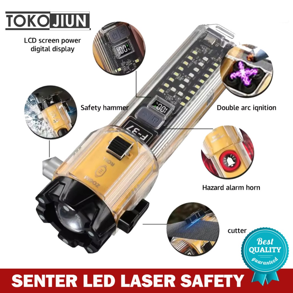 Senter LED Laser Zoom In Out Senter LED Laser Safety F37