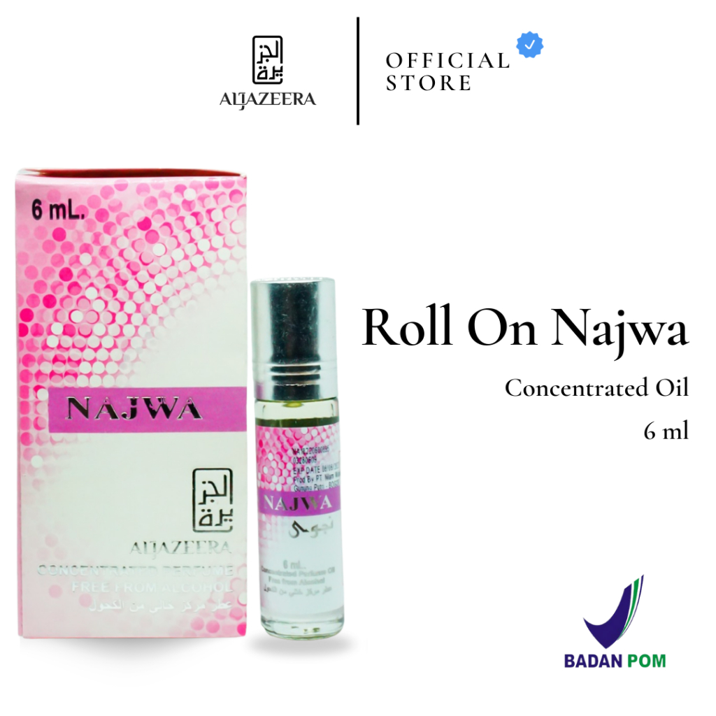 Najwa Parfum Roll On Arab 6 ml Non Alkohol | Minyak Wangi Concentrated Oil | Original Segel Pabrik |
