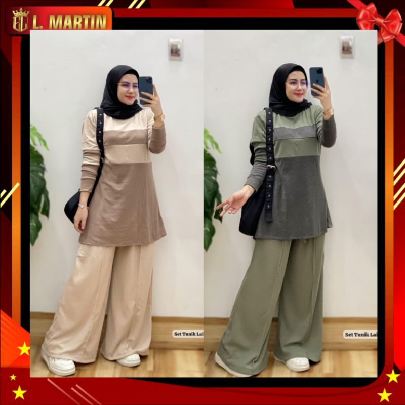 Set tunik laila, set celana wanita