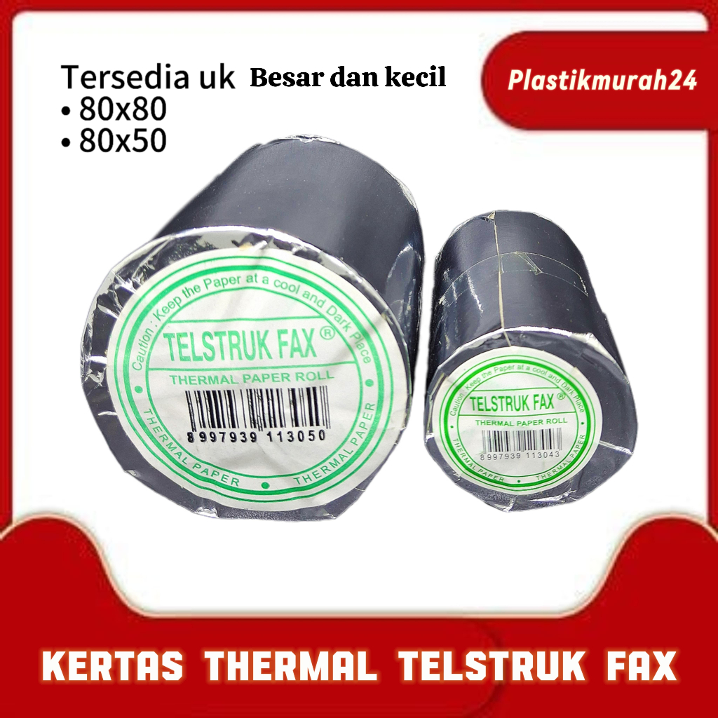 

Thermal Paper 80x80 TELSTRUK FAX / Thermal Paper 80x50 TELSTRUK FAX / Kertas Kasir 80x80 Murah /Struk / Kertas Kasir 80x50 Murah