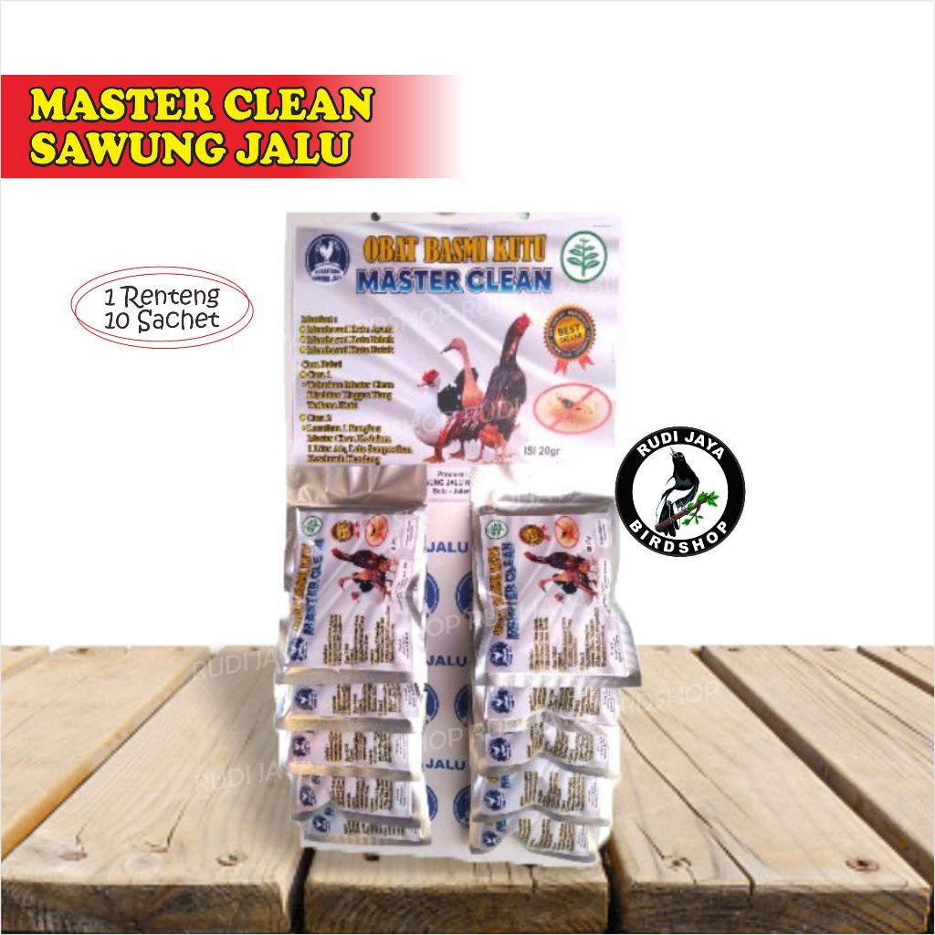 MASTER CLEAN 1 RENTENG SAWUNG JALU OBAT AYAM BASMI KUTU & GUREM VIRUS KUMAN AYAM & KANDANG