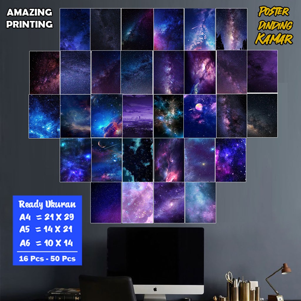 Poster Dinding Kamar Galaxy / Poster Dinding Galaxy / Hiasan Dinding  / Poster Kamar / COD