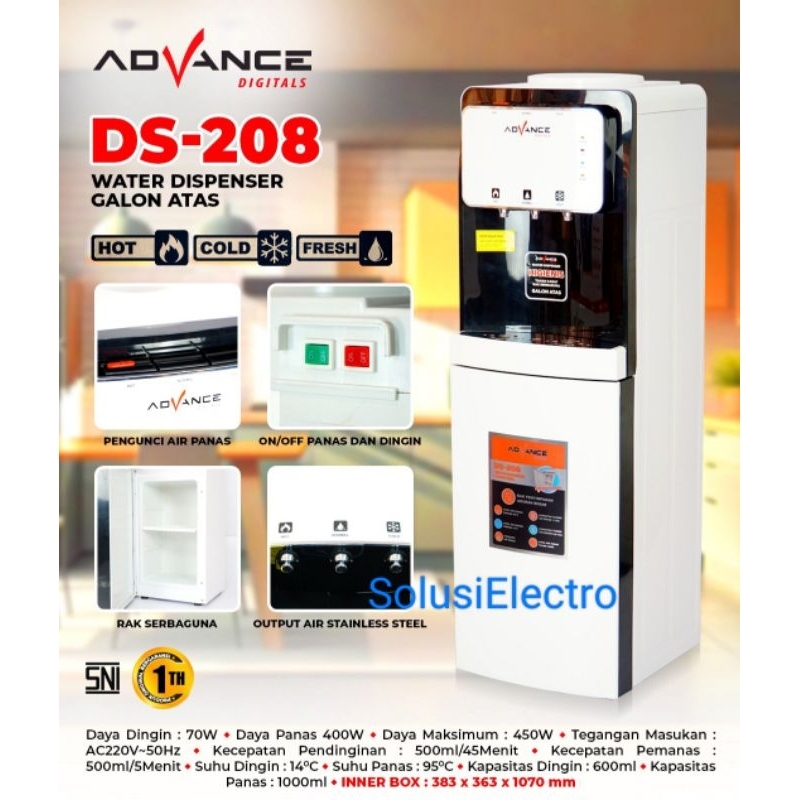 Dispenser Advance Galon Atas dan Galon Bawah