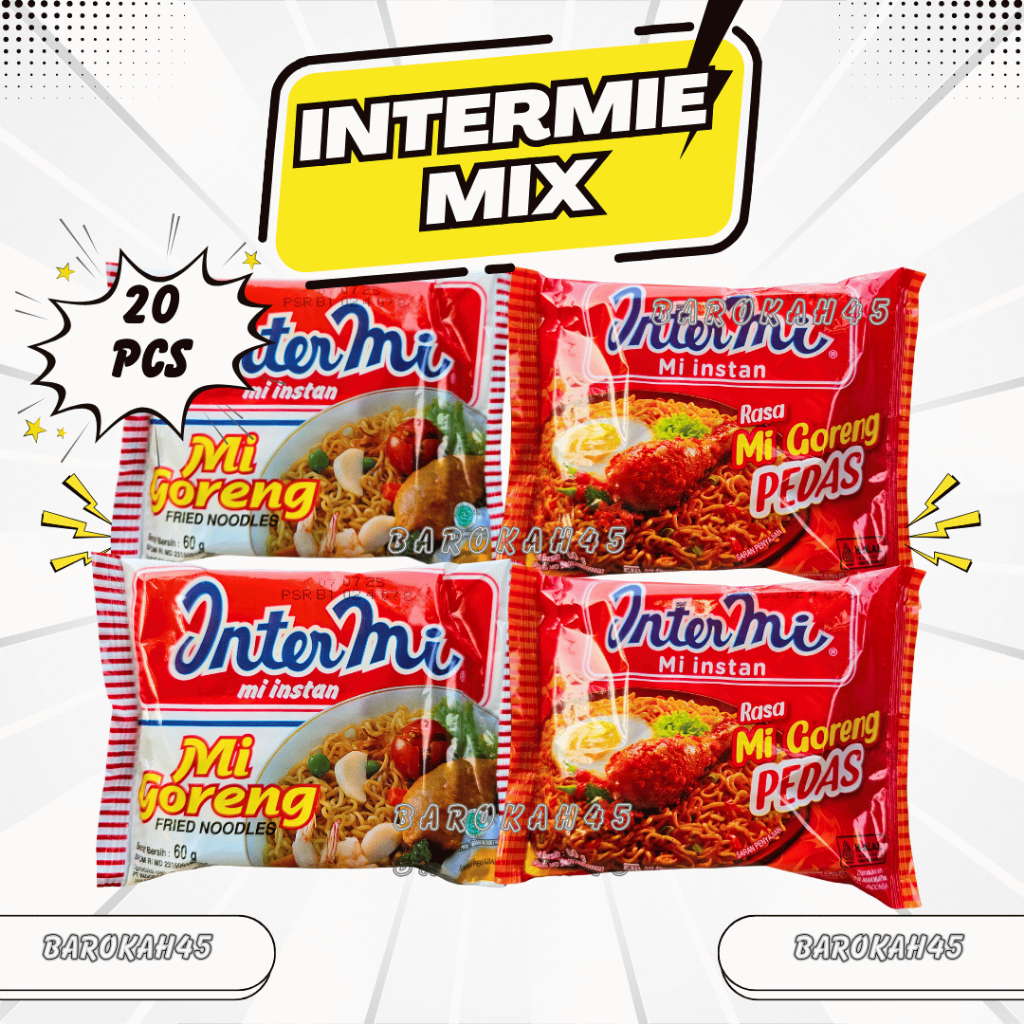 

PAKET MIX 10pcs INTERMIE PEDAS + 10pcs INTERMIE ORIGINAL MIE INSTANT