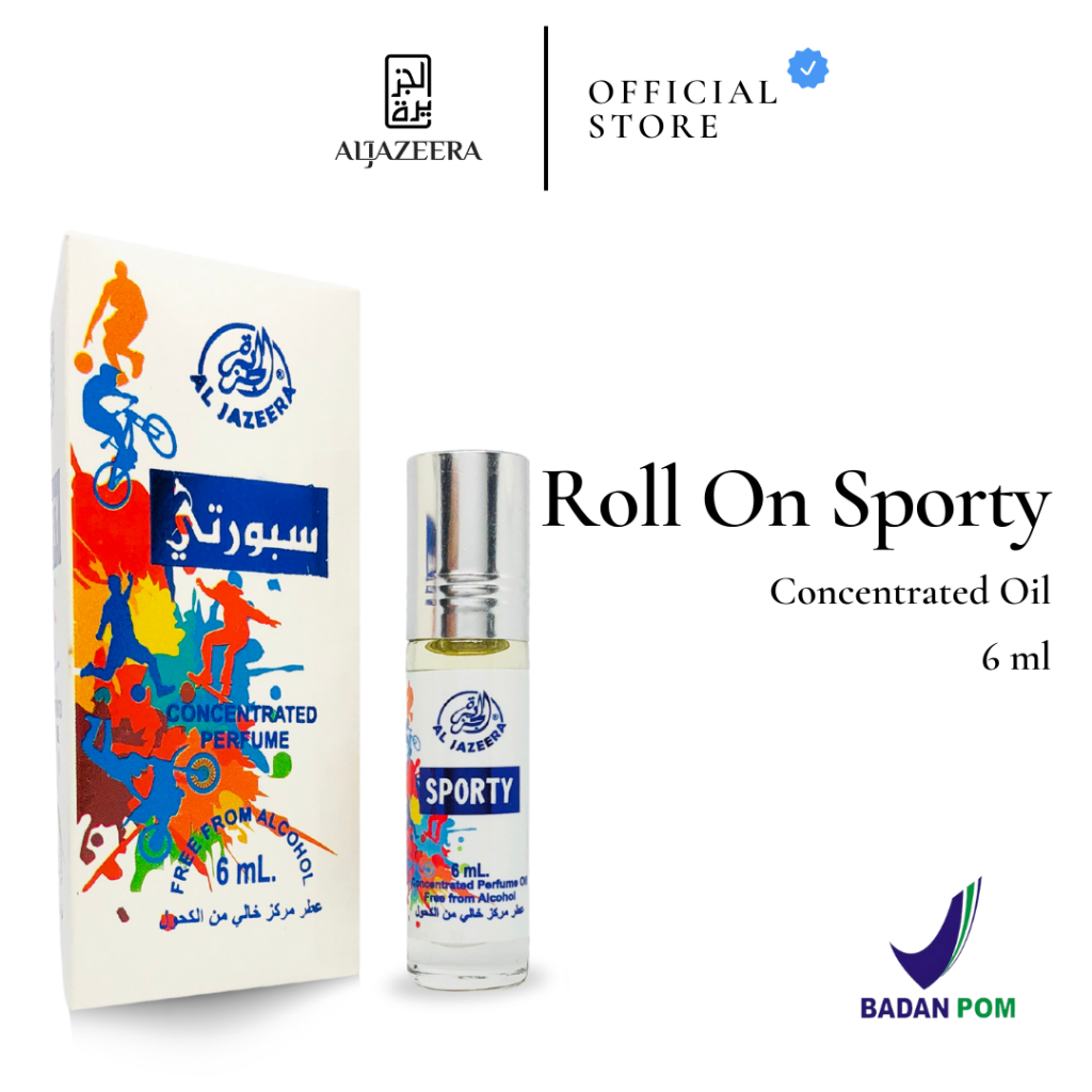 Sporty Parfum Roll On Arab 6 ml Non Alkohol | Minyak Wangi Concentrated Oil | Original Segel Pabrik 