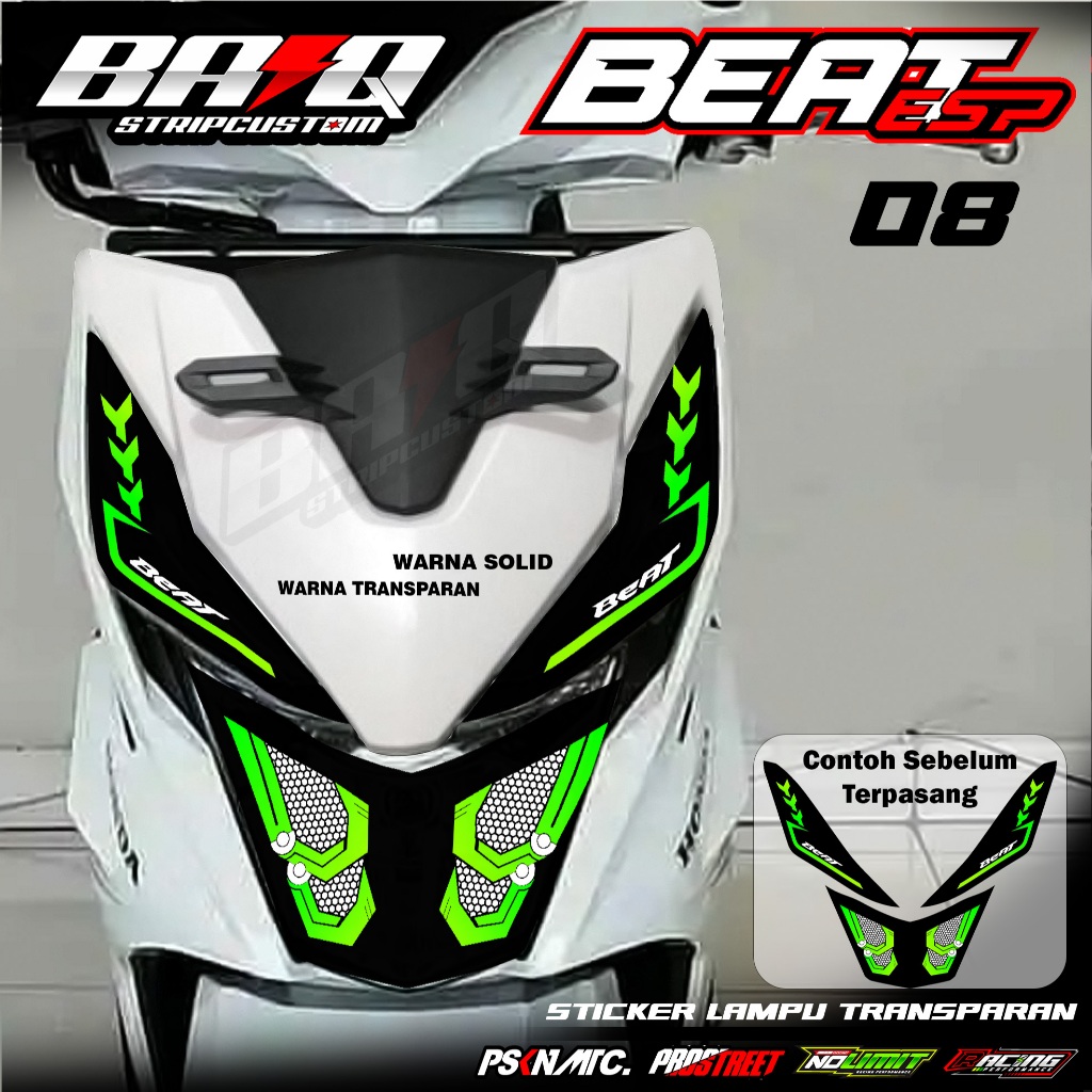 08 STICKER LAMPU ALIS DEPAN BEAT ESP - STICKER LAMPU ALIS DEPAN BEAT ESP MOTIF TECHNO