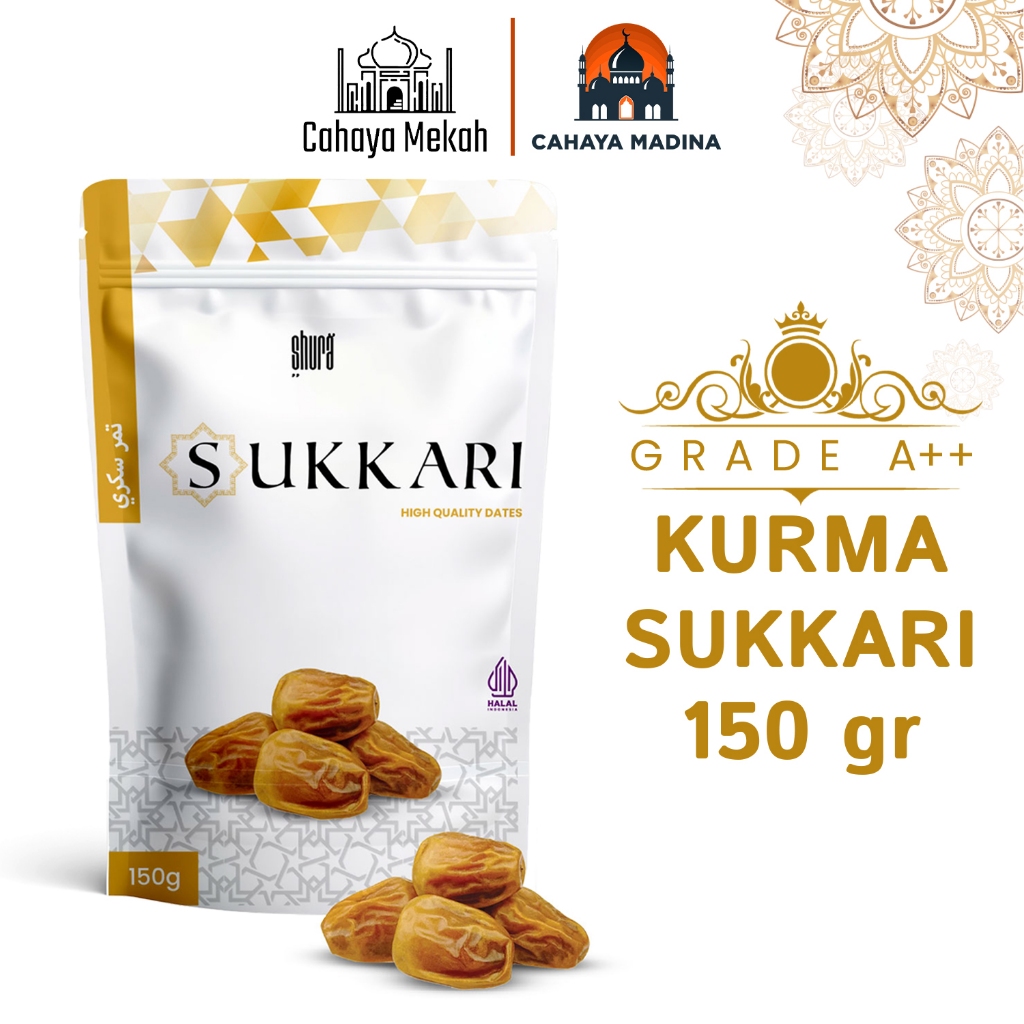 

Shura Kurma Sukkari Premium Pouch 150 gr Sukkari Dates Kurma Manis Legit High Quality