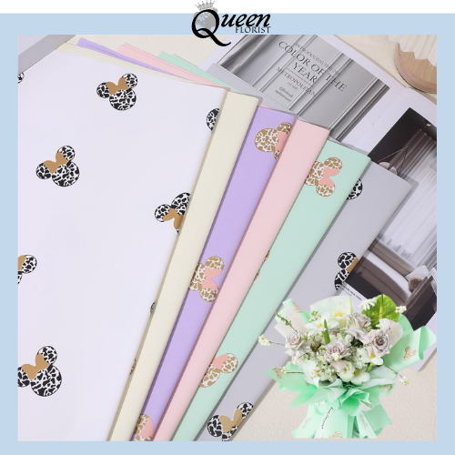 

20 LEMBAR Kertas Buket Bunga Motif Little Mouse Flower Wrapping Cellephone 6202