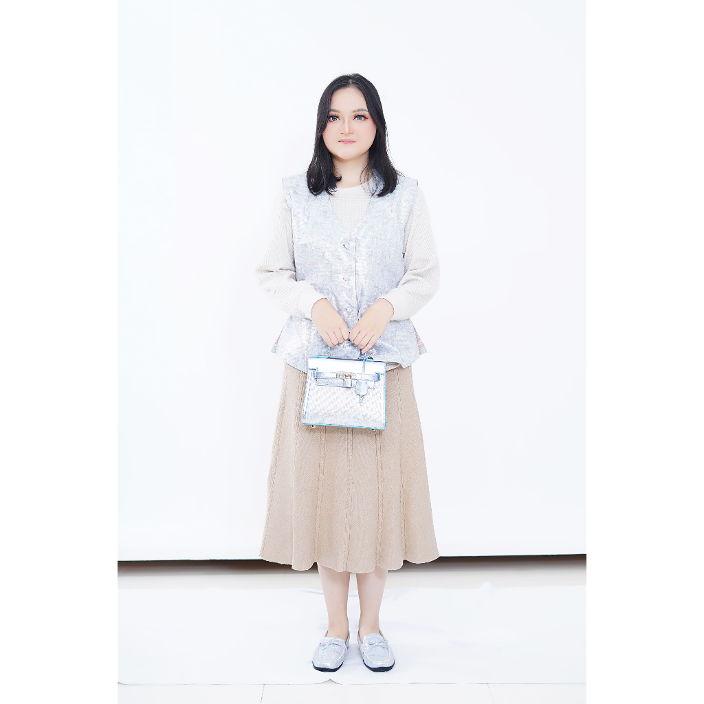 Levara Women Leather Jacket - Vest Glitter | Jaket Kulit Wanita