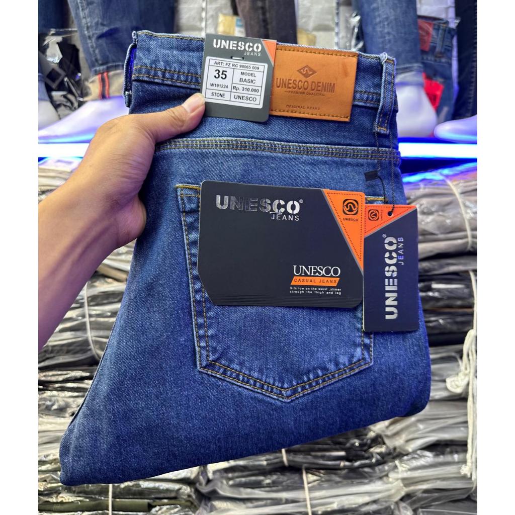 UNESCO JEANS CELANA JEANS STANDARD PRIA STRETCH,BAHAN DENIM PREMIUM,BESIC BARANG BERKUALITAS,HARGA M
