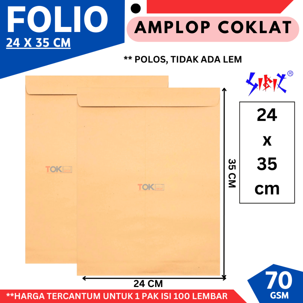 

Amplop Coklat FOLIO ( 24x35Cm )