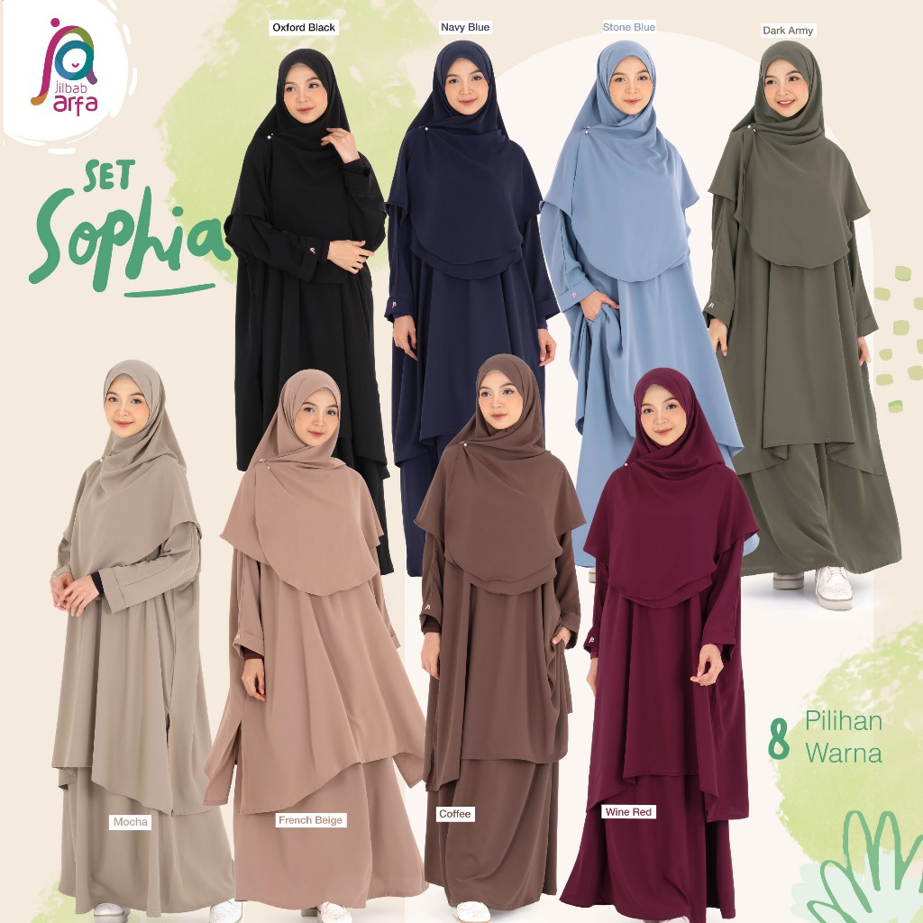 One Set Tunik Rok Syari'i Sophia by Jilbab Arfa Original