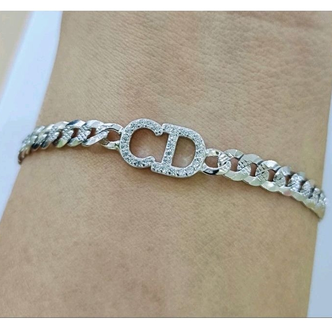 Gelang tangan CD Dewasa Asli perak silver 925 lapis emas putih gal015