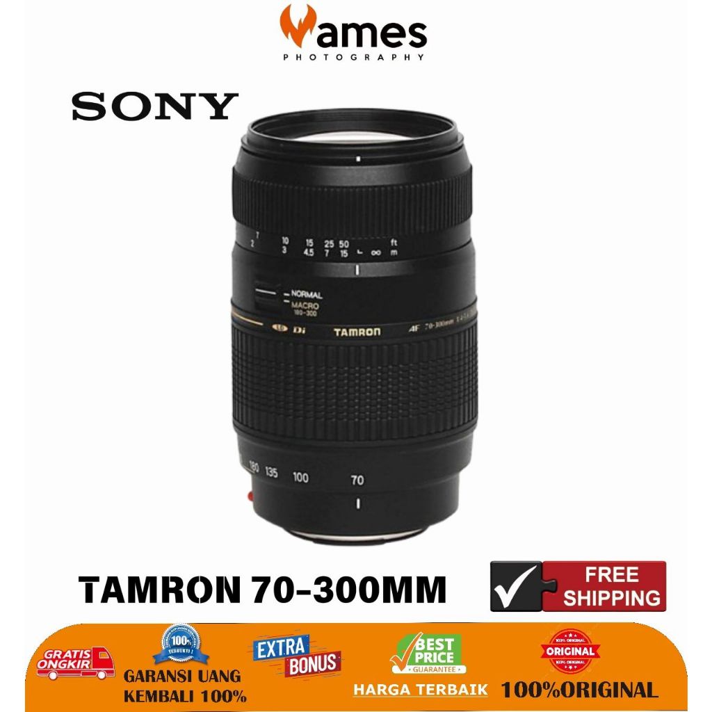 Lensa TAMRON 70-300mm SONY F3.5 For Kamera DSLR  Like New