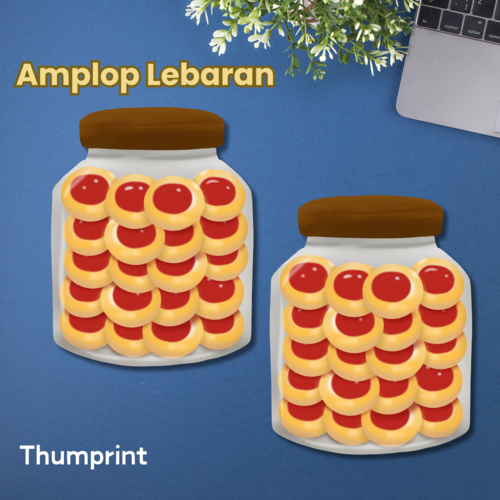 

5Pcs - Amplop Lebaran Kue Toples 3D 1 sisi Laminasi Glossy Premium