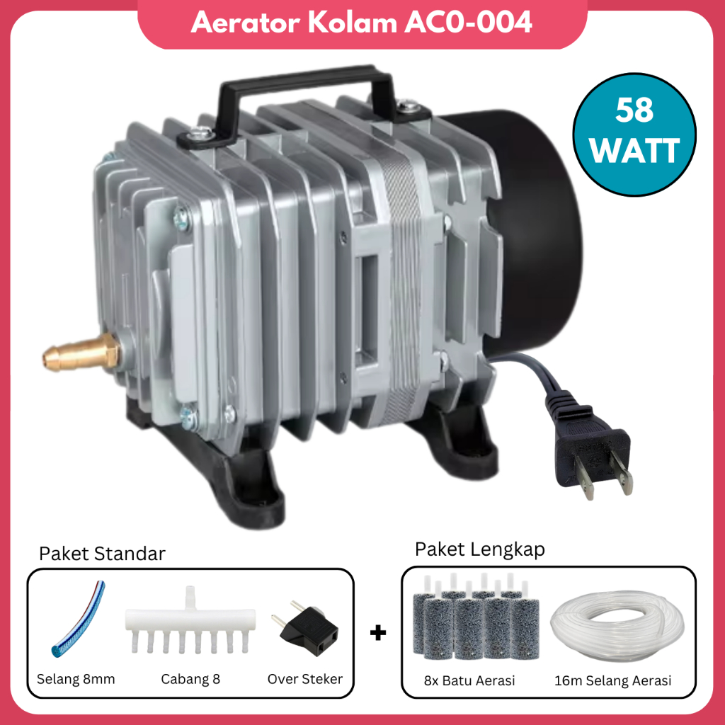 Pompa Aerator Kolam ACO 004 Mesin Blower Udara Kolam Ikan Pompa Gelembung Udara
