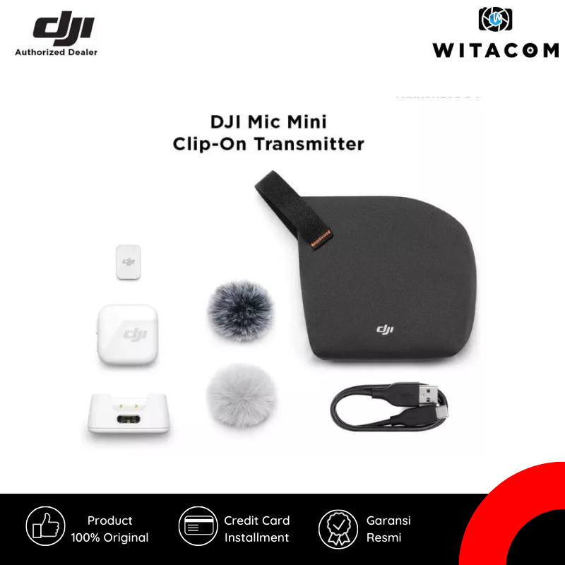DJI Mic Mini Clip-On Transmitter with Built-In Microphone - Arctic White