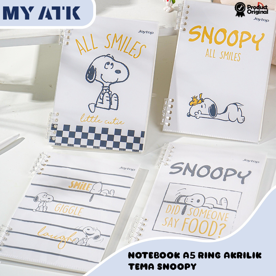 

Buku Catatan Binder A5/ Buku Tulis Sekolah Lucu Ring Notebook Motif Snoopy