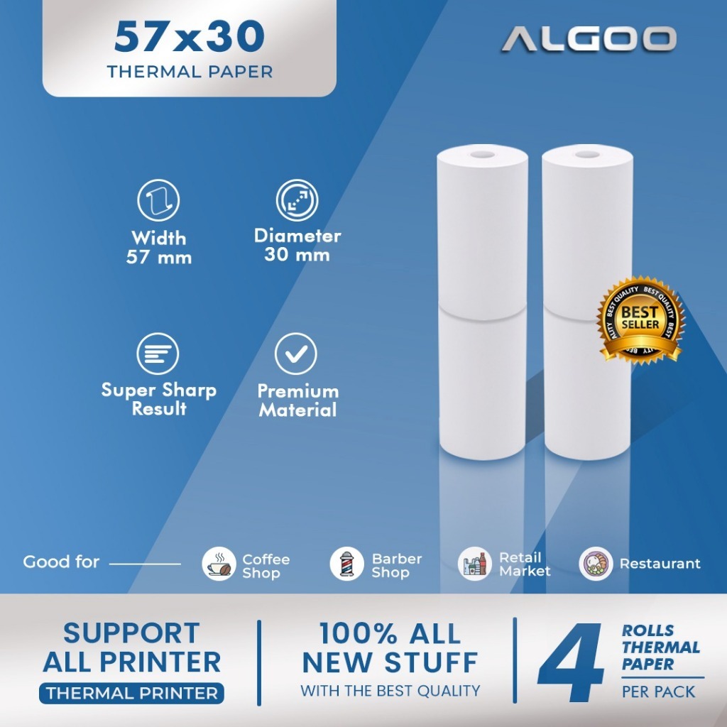 

ALGOO Kertas Thermal Struk Kasir 57x30 mm
