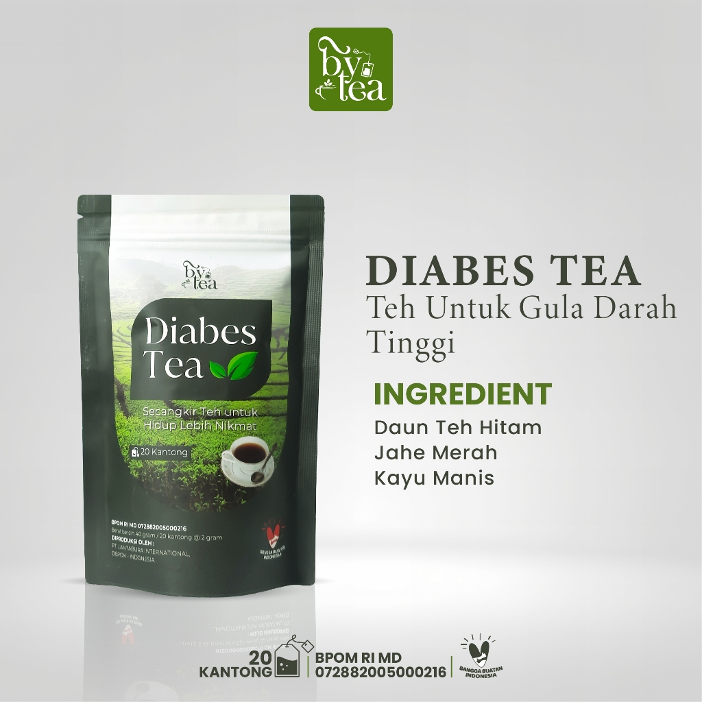 

Bytea Diabes Tea Daun Teh Hitam dengan Kombinasi Jahe Merah dan Kayu Manis untuk Kesehatan Original
