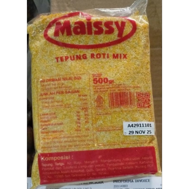 

Tepung Roti Mix Kemasan Maissy 500 g gr gram