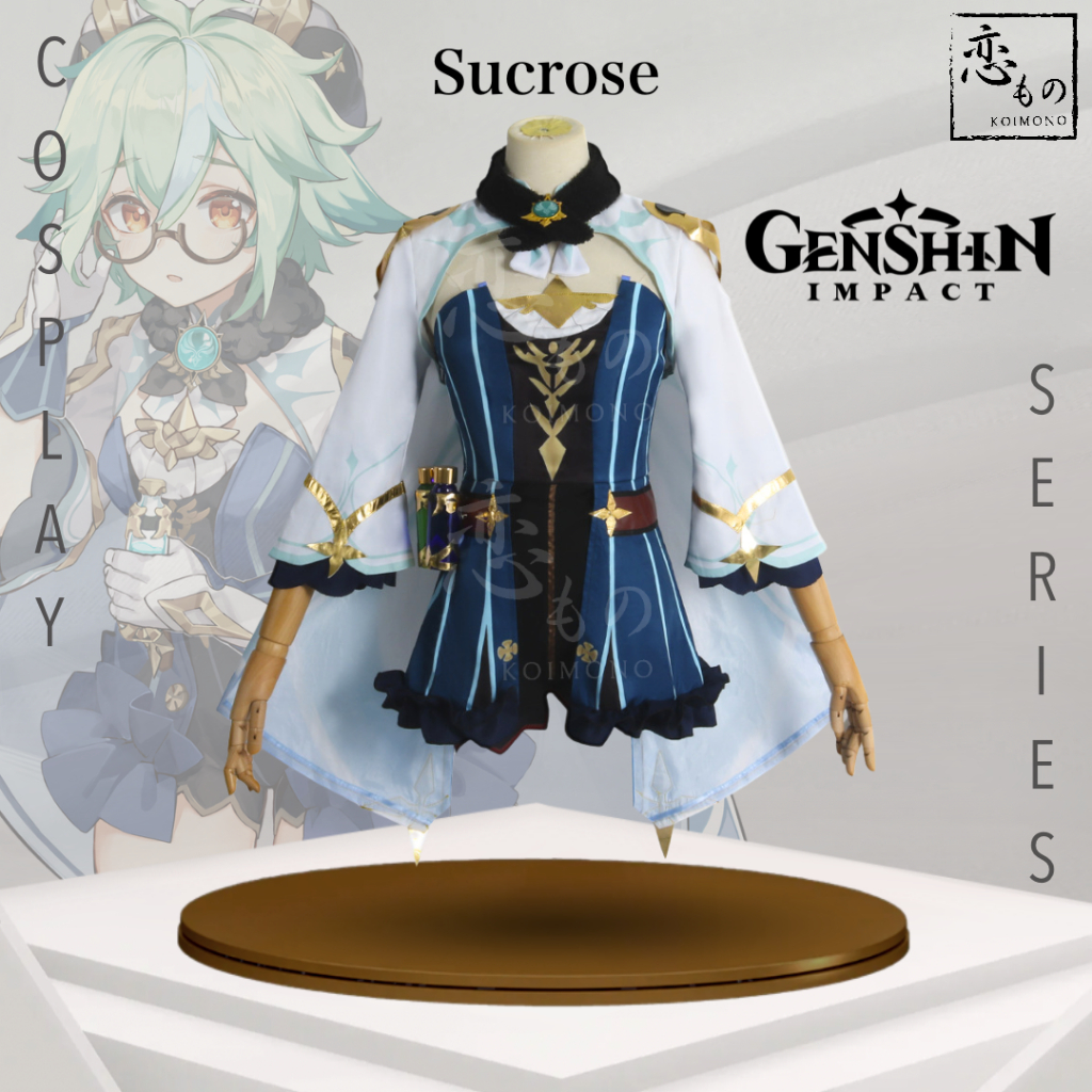 【Ready Stock】KOIMONO Sucrose Genshin Impact Default Costume Cosplay Acc Set / Kostum Cosplay Sucrose