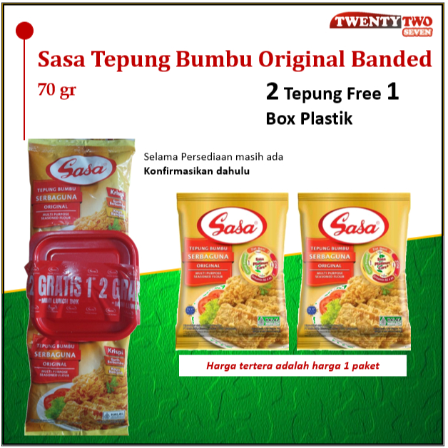 

Sasa Tepung Bumbu Serbaguna Original 70 gr BANDED (2 pcs FREE Gratis 1 box Plastik)