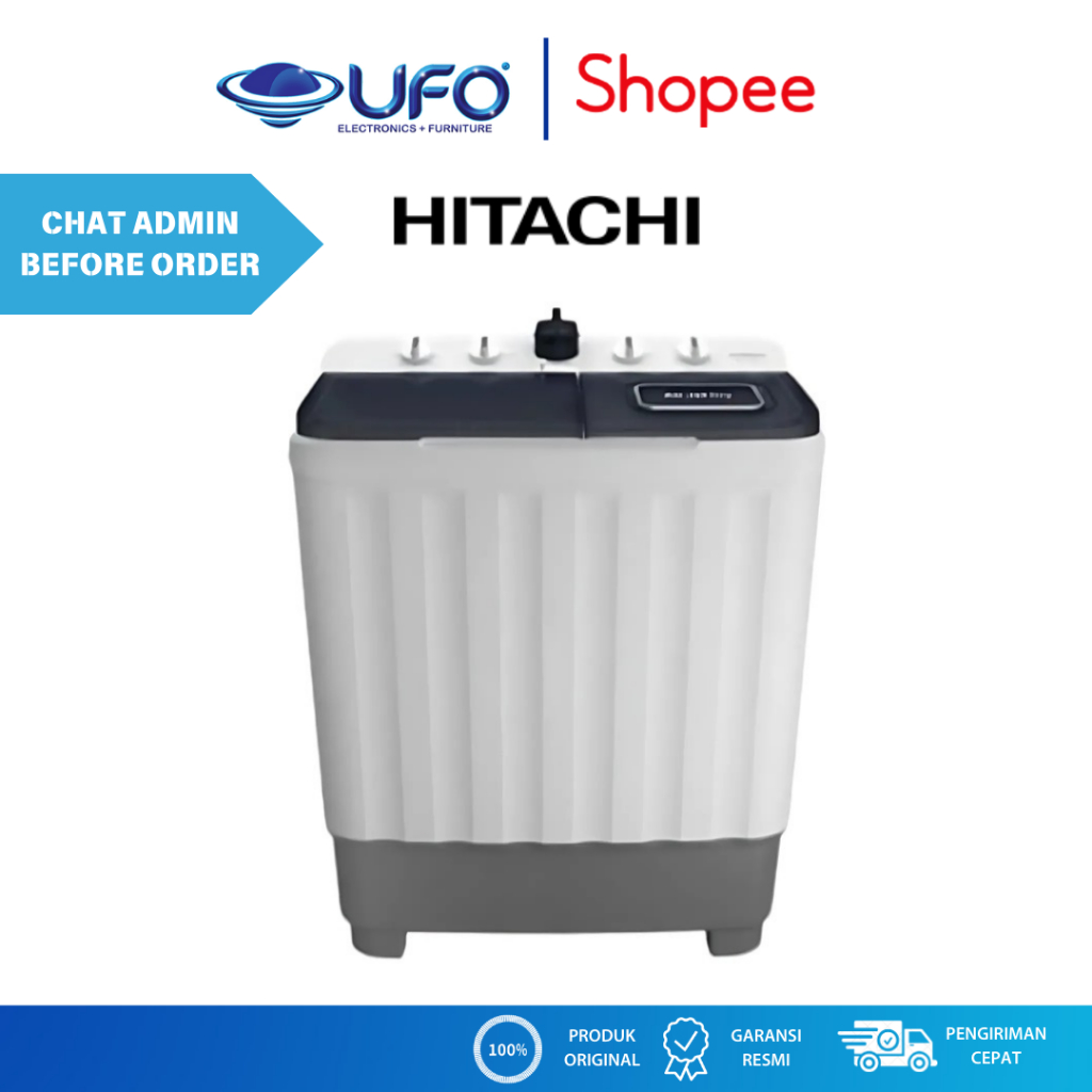 HITACHI LTT09JWTMRG/COR MESIN CUCI 2 TABUNG 9KG INVERTER