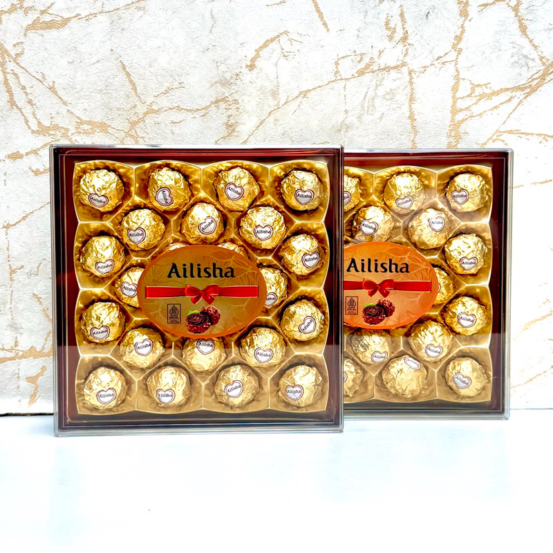 

Ailisha Chocolate Wafer Ball Coklat Valentine Square Kotak Choco Ball